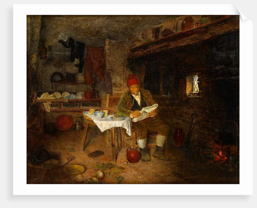A Rustic Home: Reading the News, 1855 by George Hardy