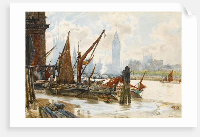 Westminster from the South Bank, 1885 by Herbert Menzies Marshall