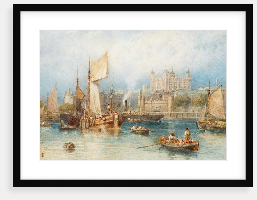 The Tower of London from the Thames by Myles Birket Foster