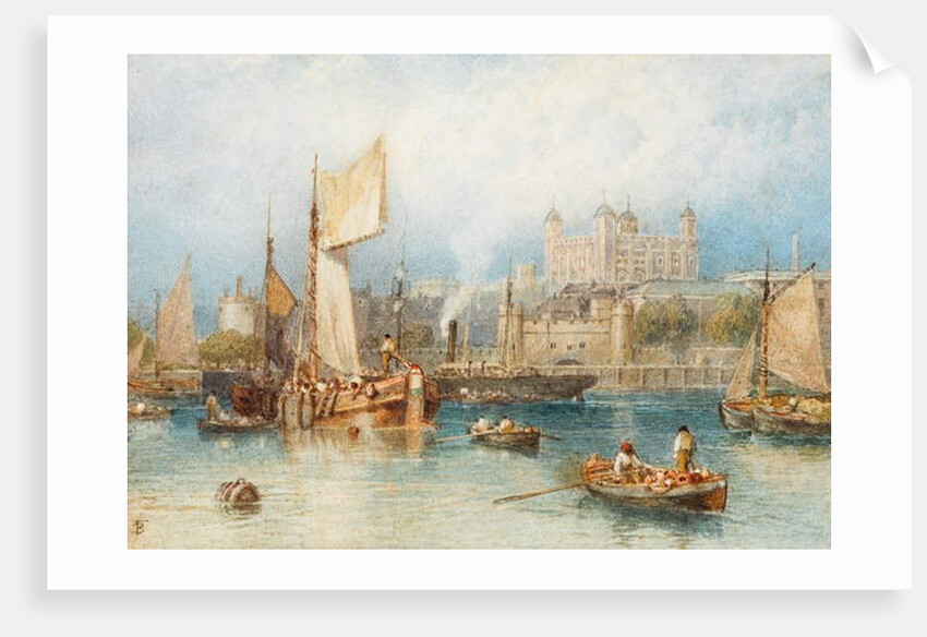 The Tower of London from the Thames by Myles Birket Foster