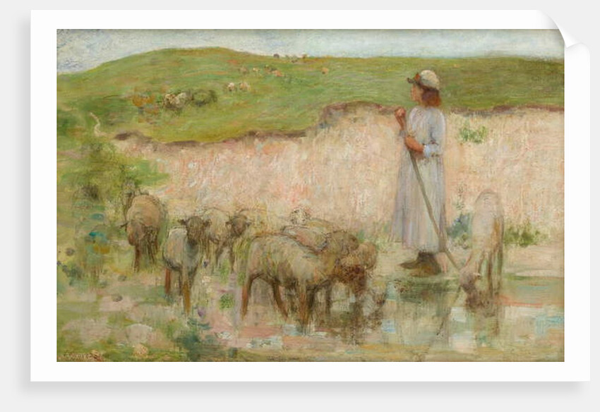 A Study for 'Sheep Pool on the South Downs' by William Edward Stott
