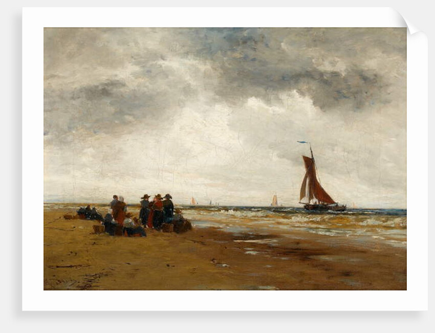 Waiting for the Fishing Boats Return, Holland by Thomas Bush Hardy