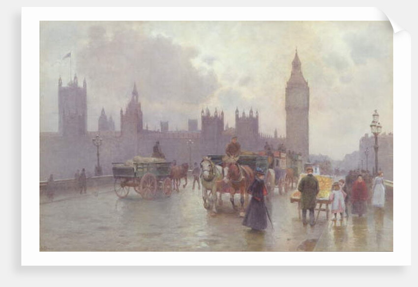 The Houses of Parliament from Westminster Bridge, c.1900 by Alberto Pisa