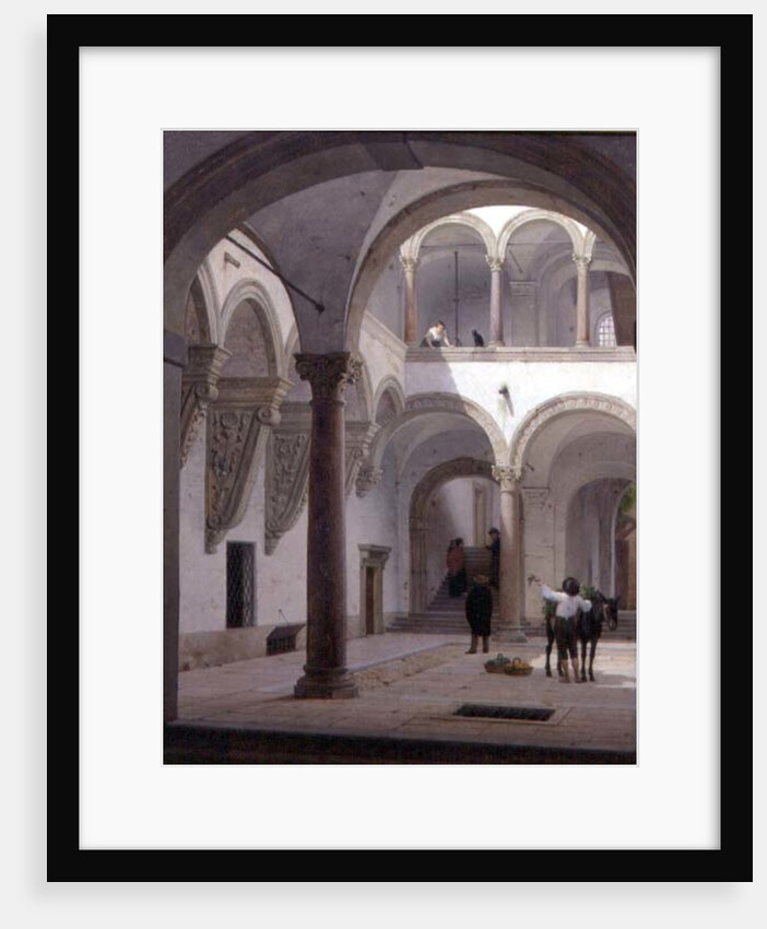 Courtyard of the Palazzo Fava, Bologna, 1874 by Heinrich Hansen