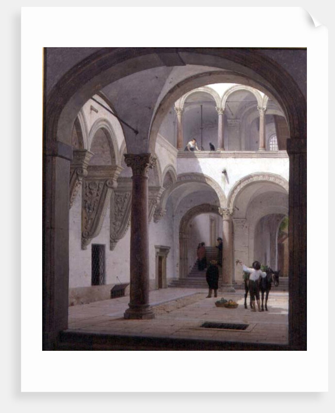 Courtyard of the Palazzo Fava, Bologna, 1874 by Heinrich Hansen