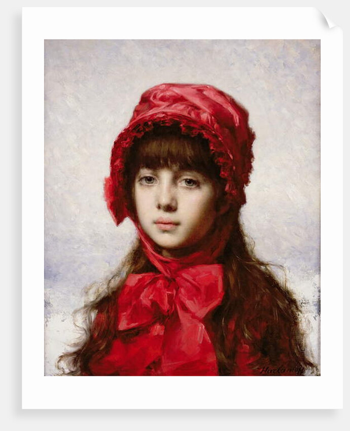 The Red Bonnet by Alexei Alexevich Harlamoff
