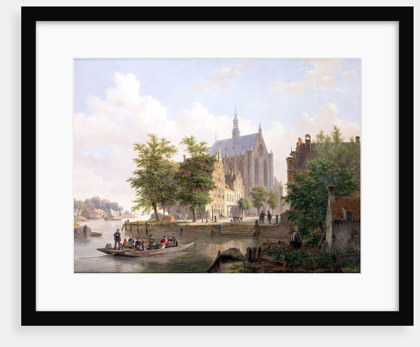 Ferry Crossing a Canal in Haarlem by Bartholomeus Johannes van Hove