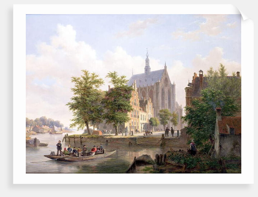 Ferry Crossing a Canal in Haarlem by Bartholomeus Johannes van Hove