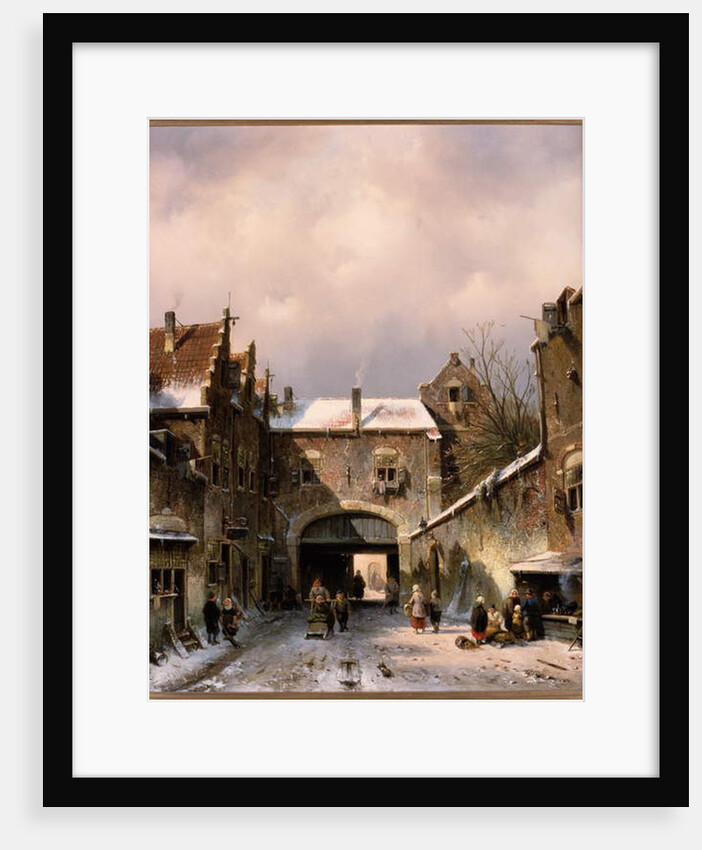 A Village Street Scene in Winter, 1893 by Charles-Henri-Joseph Leickert