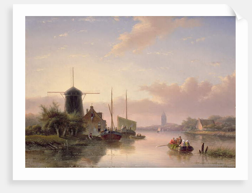 Summer Landscape at Sunset, 1858 by Jacob Jan Coenraad Spohler