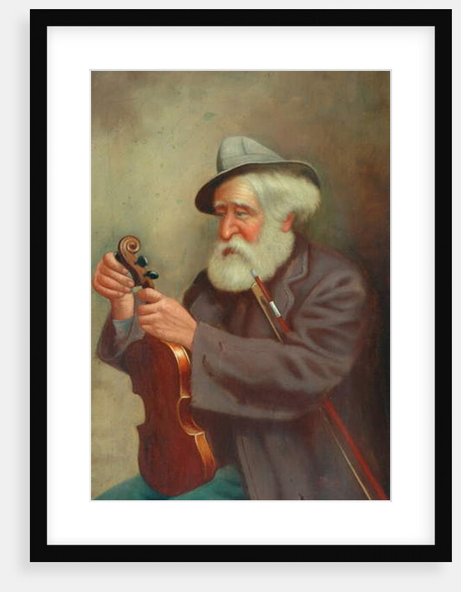 Old Man with a Violin by T. Clare