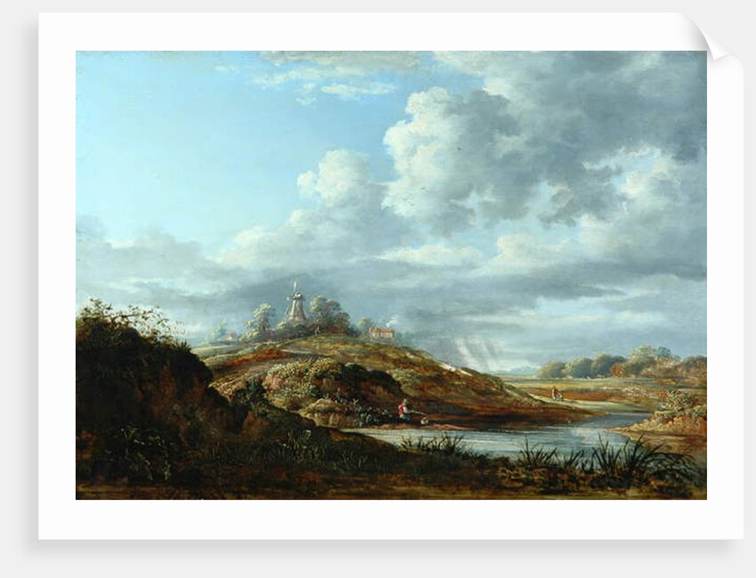 A Windmill above a River by John Constable