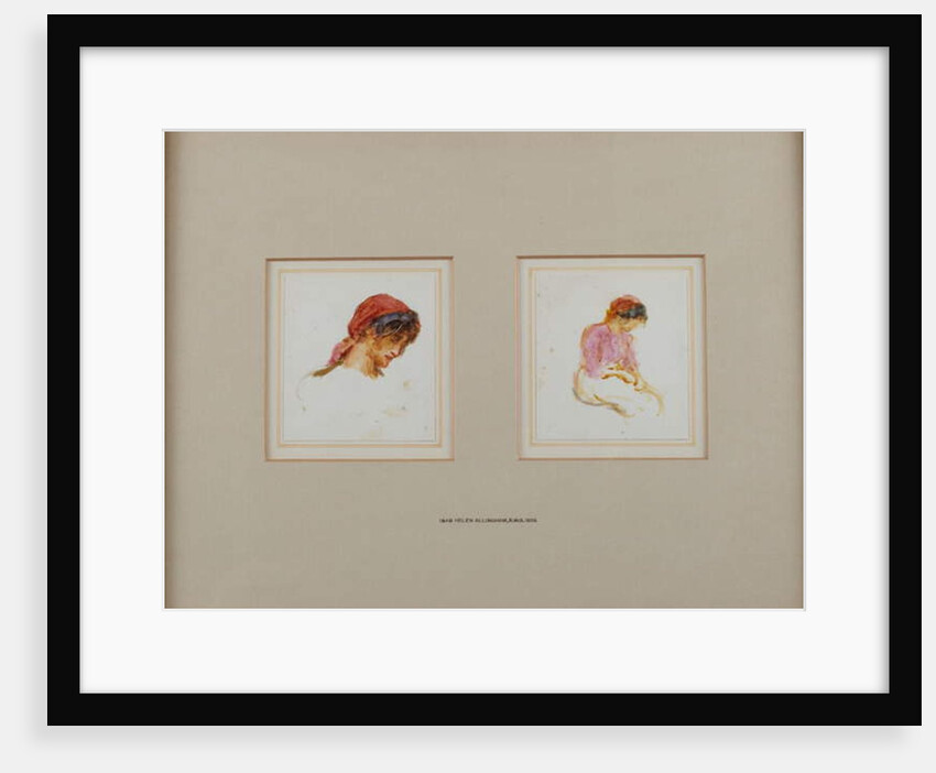 Study of a girl in a red headscarf, 1901 by Helen Allingham