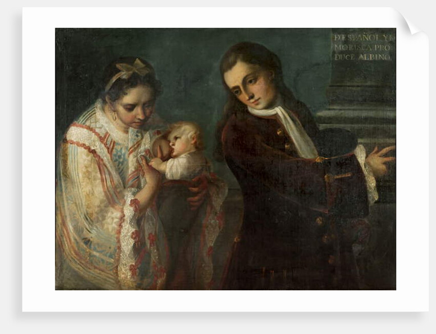 Spaniard and Morisca Produce an Albino, c.1715 by Juan Rodriguez Juarez