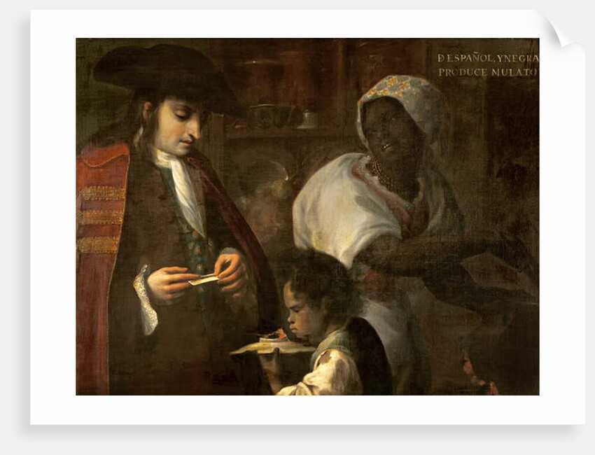Spaniard and Black Produce a Mulatto, c.1715 by Juan Rodriguez Juarez
