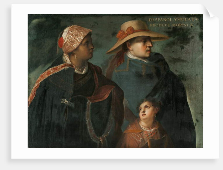 Spaniard and Mulatta Produce a Morisca, c.1715 by Juan Rodriguez Juarez