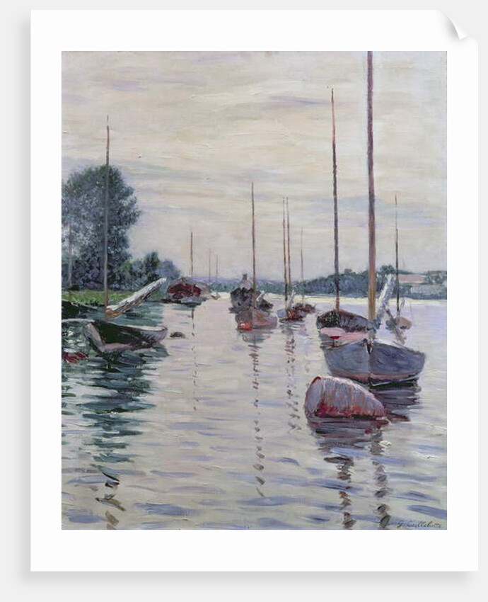 Boats Anchored on the Seine by Gustave Caillebotte