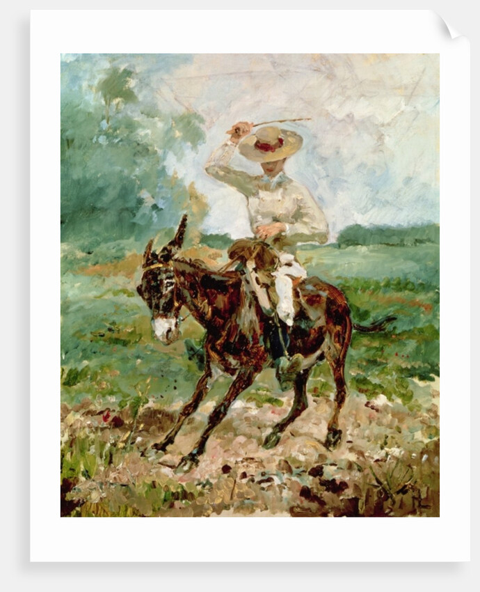 Raoul Tapie de Celeyran on a Donkey by Henri de Toulouse-Lautrec