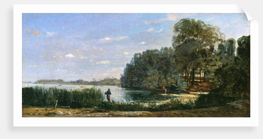 The Banks of the Seine at St.-Ouen, 1865 by Paul Camille Guigou