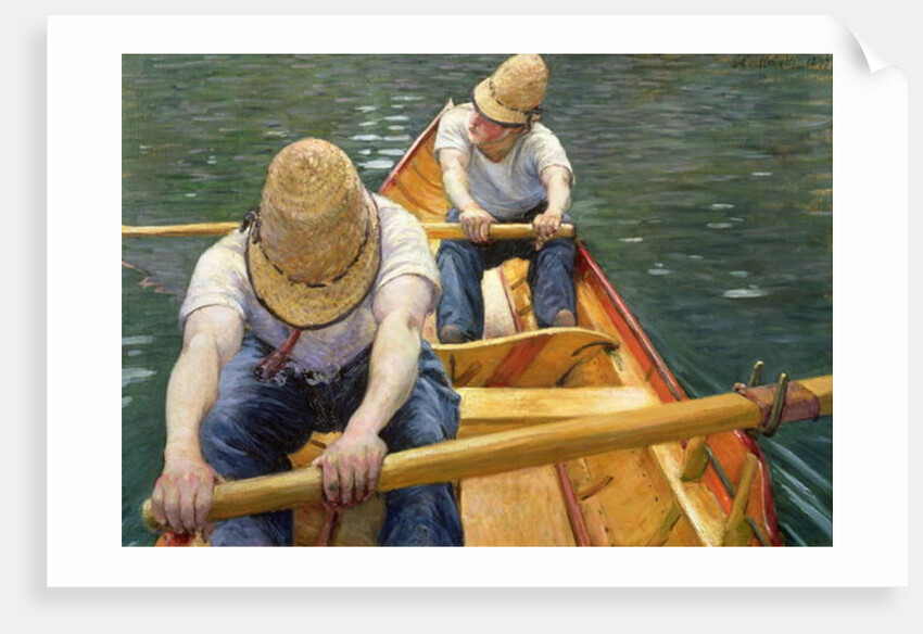 Boaters Rowing on the Yerres, 1877 by Gustave Caillebotte