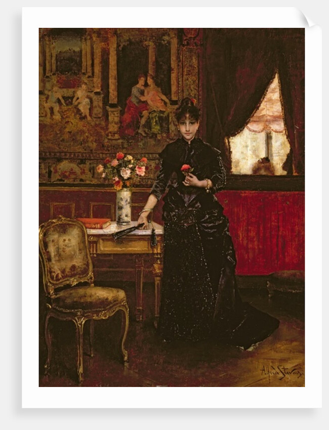 Woman with a carnation by Alfred Emile Stevens