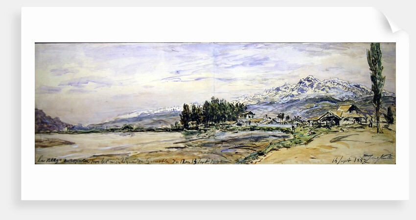 Snow on the mountains at Grenoble, 12th and 13th September, 1882 by Johan-Barthold Jongkind