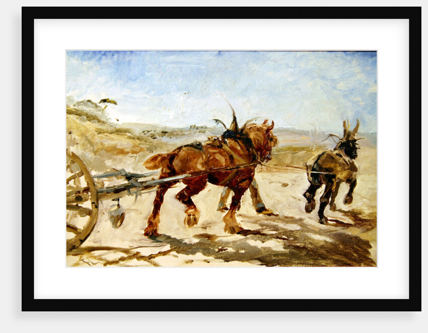 Team of horses in harness by Henri de Toulouse-Lautrec