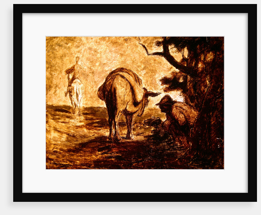 Don Quixote and Sancho Panza relieving himself, c. 1855 by Honore Daumier