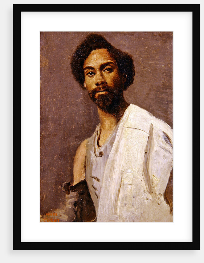 Portrait of an Abyssinian man by Jean Baptiste Camille Corot