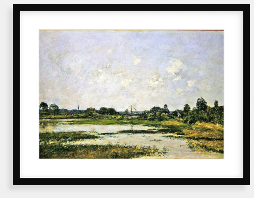 The banks of the river Touques at Trouville during the spring tides by Eugene Louis Boudin