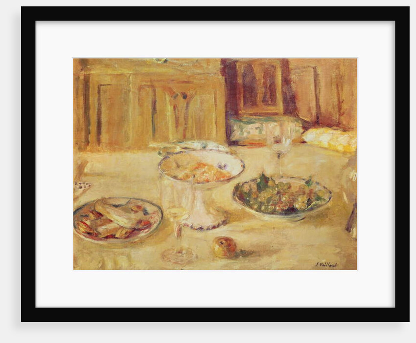 Bowls of fruit and biscuits and wineglass by Edouard Vuillard