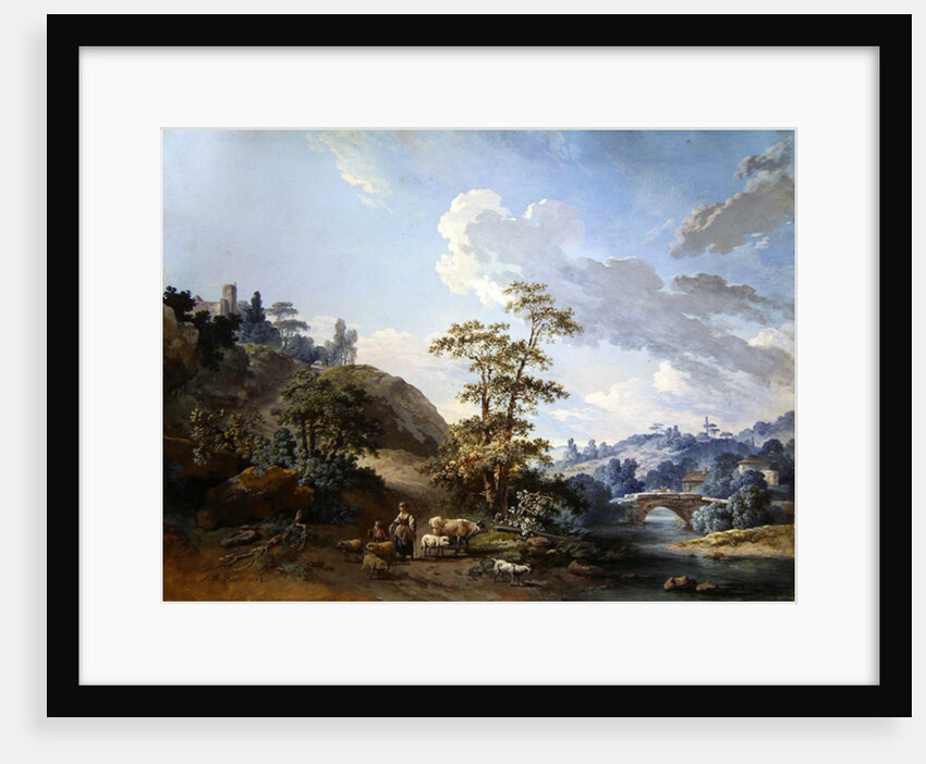 Bridge in a valley, 1778 by Jean-Baptiste Huet