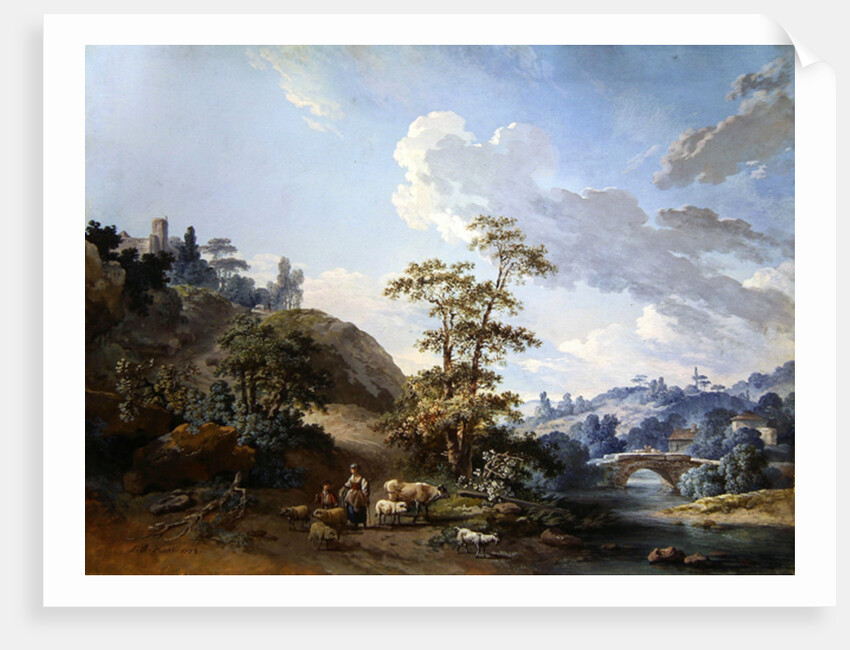 Bridge in a valley, 1778 by Jean-Baptiste Huet