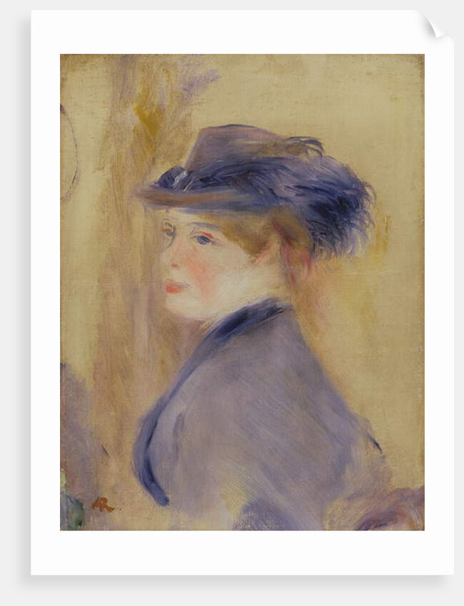 Woman in Blue with a Plumed Hat, c.1875 by Pierre Auguste Renoir