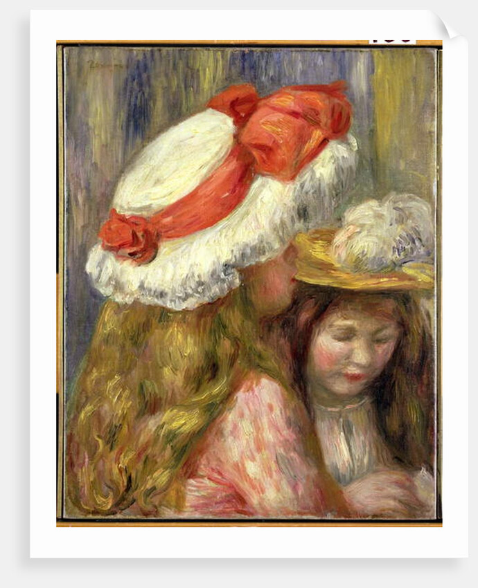 Two Girls with Hats, c.1890 by Pierre Auguste Renoir
