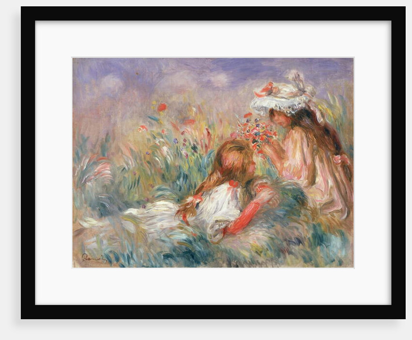 Two Children Seated Among Flowers, 1900 by Pierre Auguste Renoir