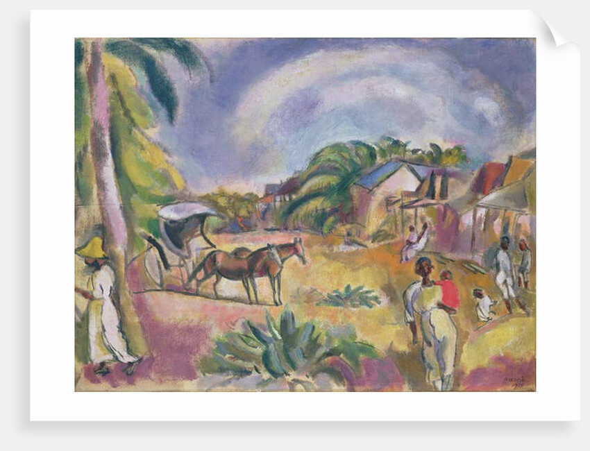 Landscape with Figures and Carriage, 1915 by Jules Pascin