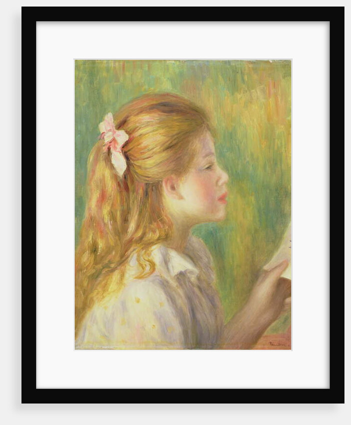 Girl in Profile Reading by Pierre Auguste Renoir