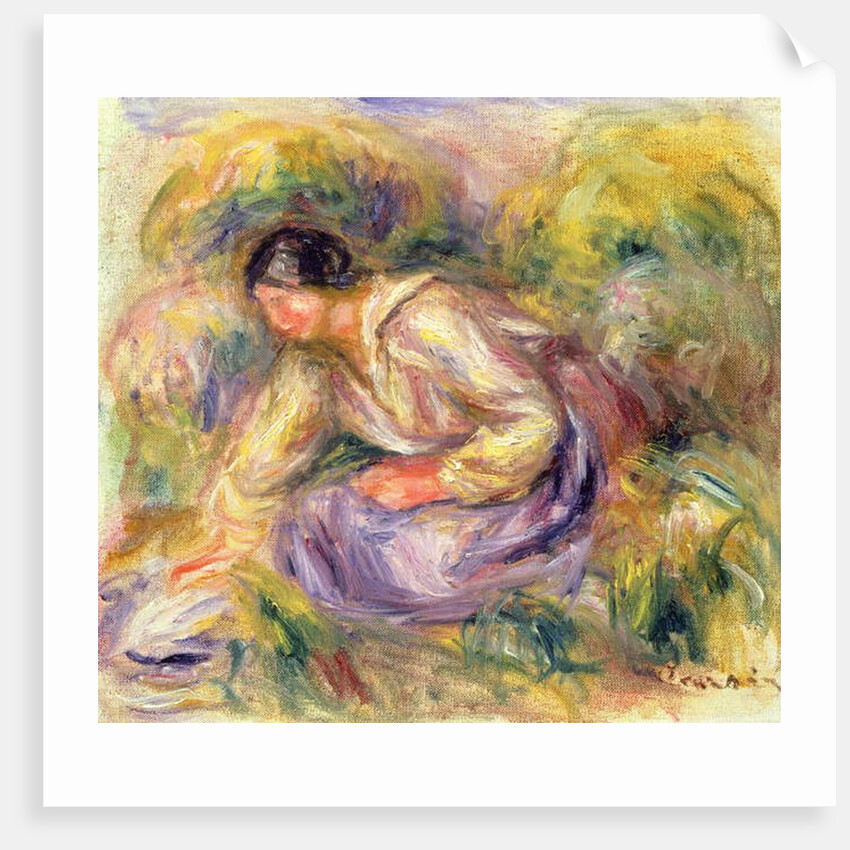 Washerwoman in Blue, 1917 by Pierre Auguste Renoir
