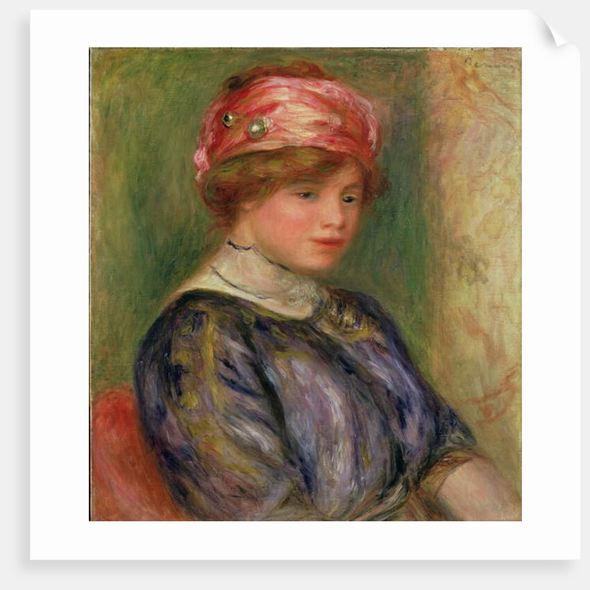 Girl with a Pink Hat, 1911 by Pierre Auguste Renoir