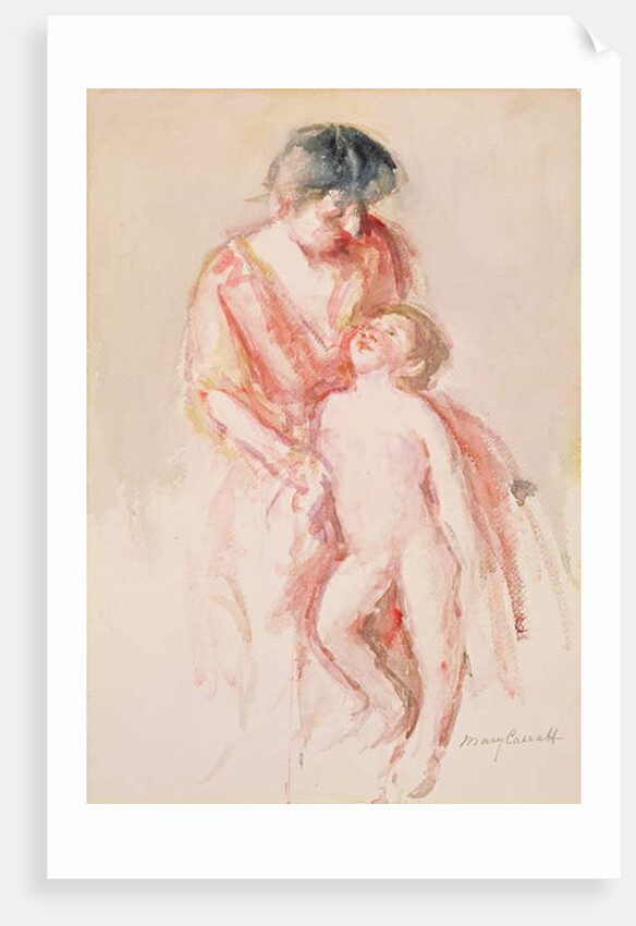 Woman with a Nude Boy at her Side by Mary Stevenson Cassatt