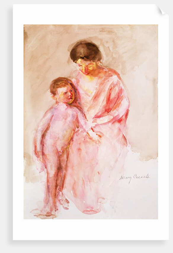 Woman with a Nude Boy at her Side by Mary Stevenson Cassatt