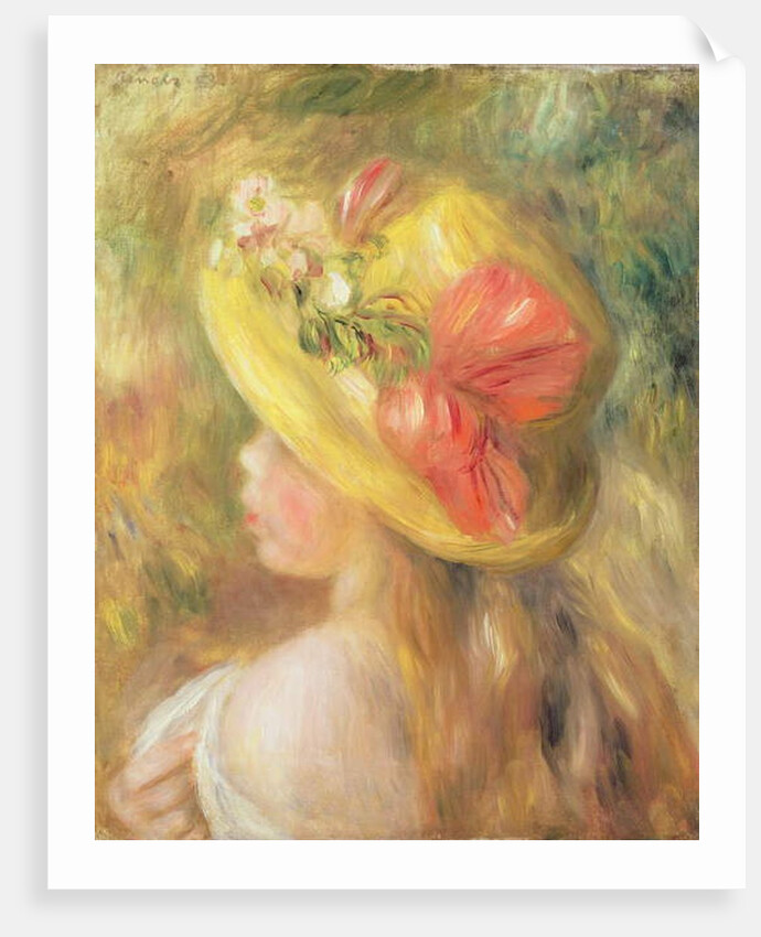 Head of a Girl with a Hat, 1893 by Pierre Auguste Renoir