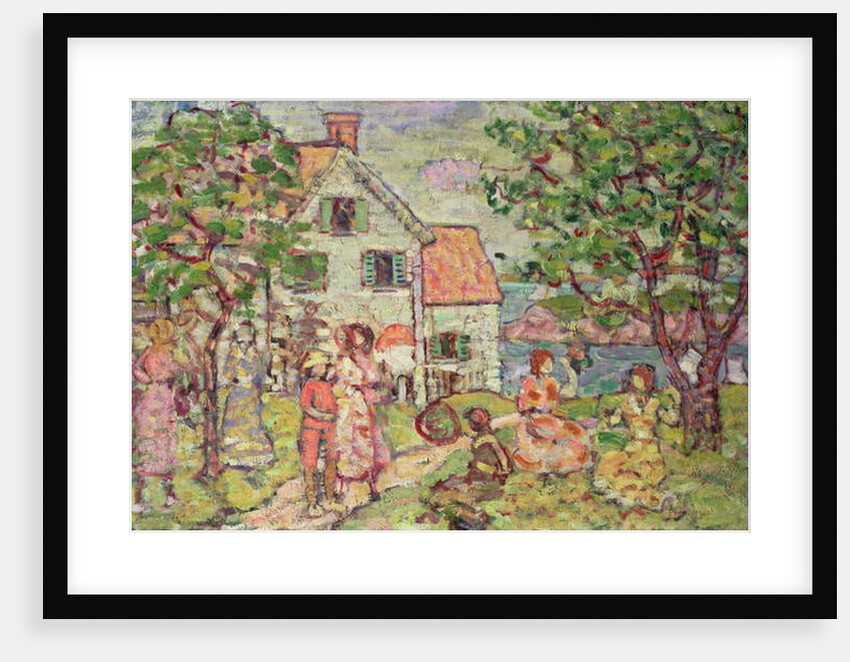 Beach and Two Houses, 1916-18 by Maurice Brazil Prendergast