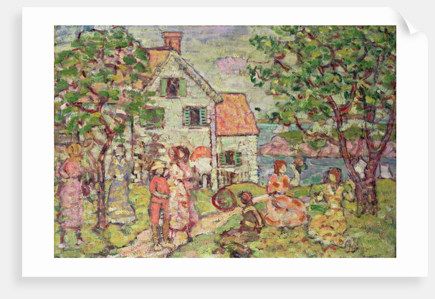 Beach and Two Houses, 1916-18 by Maurice Brazil Prendergast