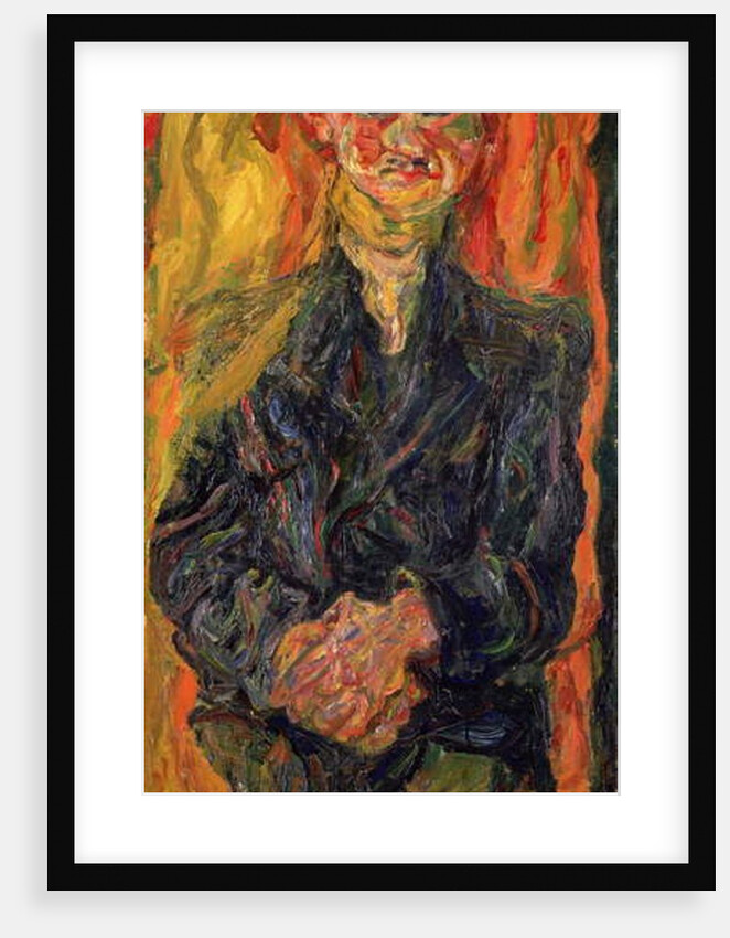Man in Blue, with a Yellow and Red Background by Chaim Soutine
