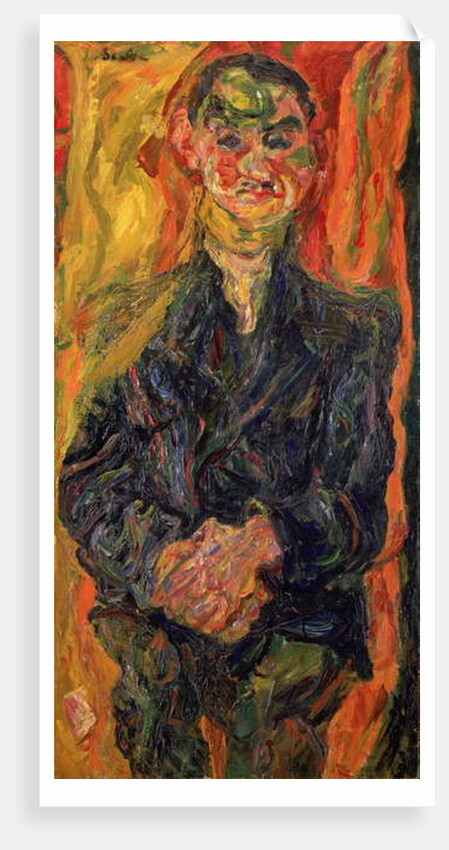 Man in Blue, with a Yellow and Red Background by Chaim Soutine