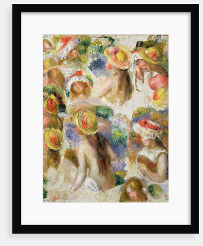 Study of Girls Wearing Hats by Pierre Auguste Renoir