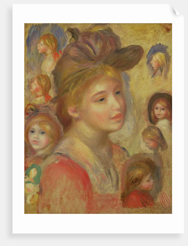 Studies of Girls' Heads, 1893 by Pierre Auguste Renoir