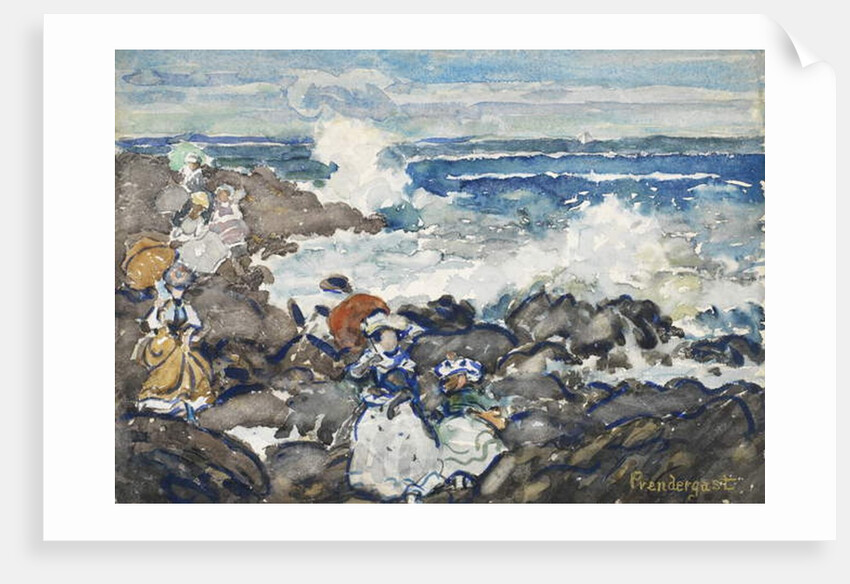 Rocks and Waves and Figures by Maurice Brazil Prendergast